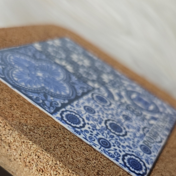 Blue and White Portugal Tile Cork Coaster - Picture 14 of 14